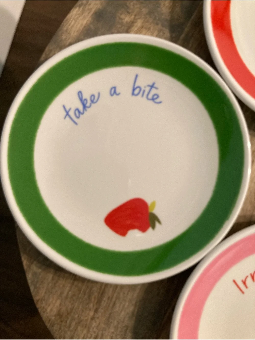 NIB Set of 4 Kate Spade TidBit Plates Melamine Green Pink Red Blue